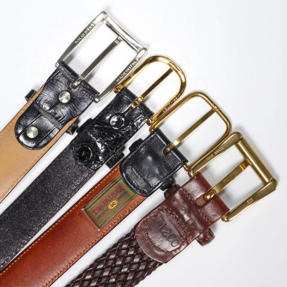 Trafalgar Alligator Braided Leather Mixed Mens Belt 4pc Lot